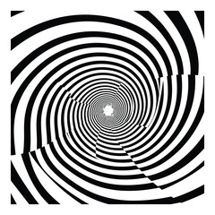 Vector art of black and white spiral optical illusion