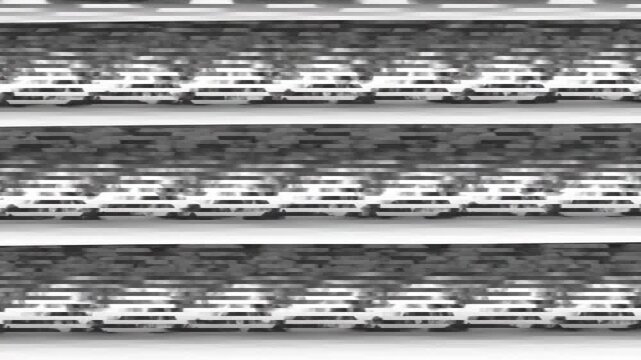 Monochromatic Abstract Motion Pattern with Wave Effects and Geometric Shapes on Bright Background Slow Motion