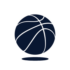 Obraz premium Vector art of dark blue basketball