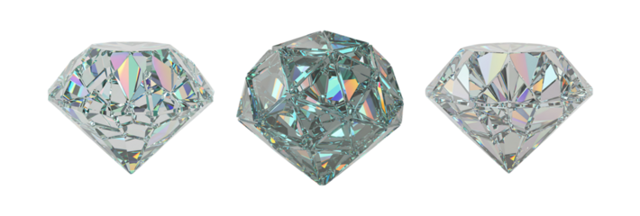 Discover the brilliance of three dazzling diamonds, showcasing their multifaceted sparkle and captivating light play.