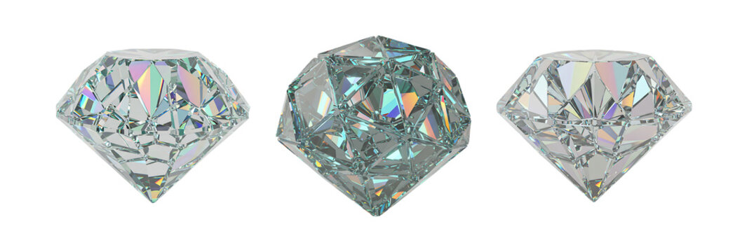 Discover the brilliance of three dazzling diamonds, showcasing their multifaceted sparkle and captivating light play.