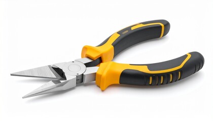 Obraz premium Insulated diagonal cutting pliers with sharp blades ergonomic grip and rust resistant steel construction isolated on white background electrician precision cutting tool 