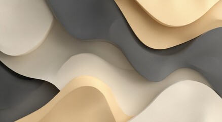Abstract wavy layered shapes in muted colors