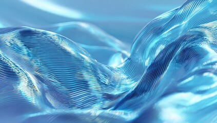 Abstract flowing blue translucent fabric