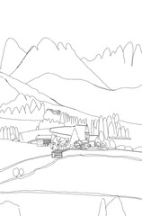 Coloring the house scenery,색칠하기,컬러링,컬러링북