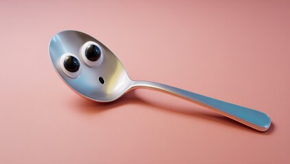 Spoon with cartoon eyes