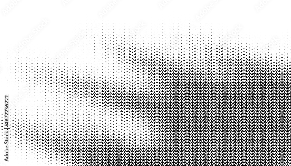 Aufkleber black and white abstract transition pattern with halftone effect for sporty and modern background. f
