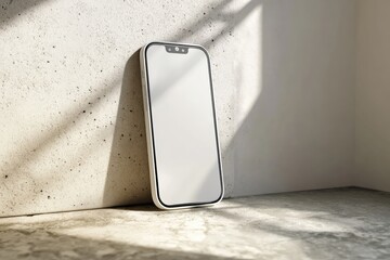 Modern phone mockup on textured wall