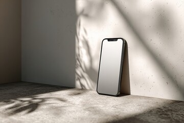 Modern Smartphone on a Light Beige Surface