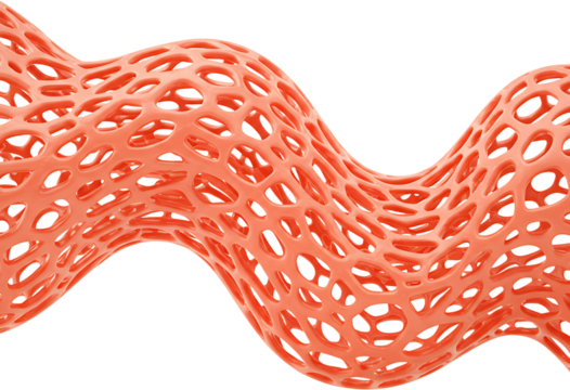 Captivating coral abstract organic mesh structure flows dynamically creating modern visual texture