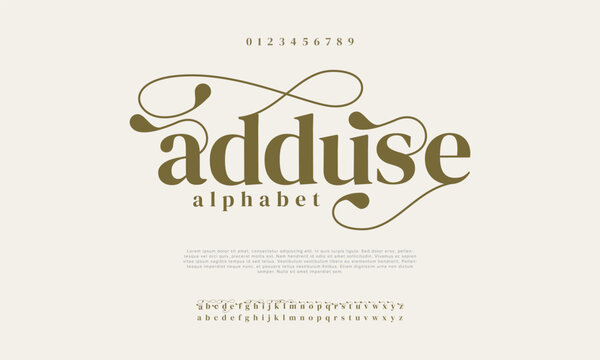 Elegant alphabet beauty logo font. Classic beautiful Modern luxury Serif Letter Minimal Fashion. Typography decoration logotype fonts, wedding, logos. vector illustration
