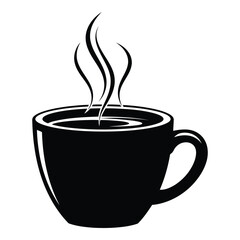 Vector art of hot coffee cup with steam