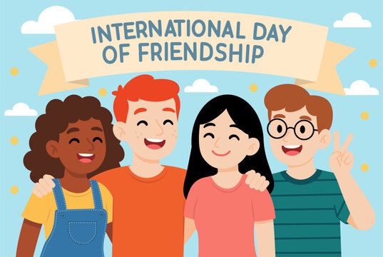 Diverse Kids Celebrating International Friendship Day