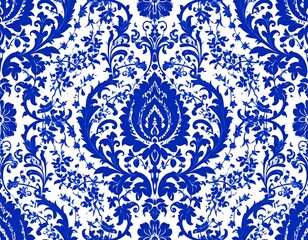 Exquisite Blue and White Damask Pattern chinese background
