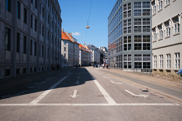 Fototapeta premium Copenhagen Street View with Modern Architecture - May 6, 2023