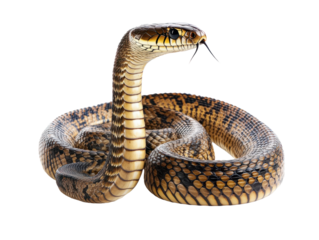 Coiled Snake on Transparent Background