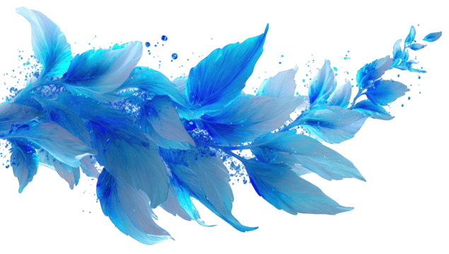 Abstract flowing blue floral design