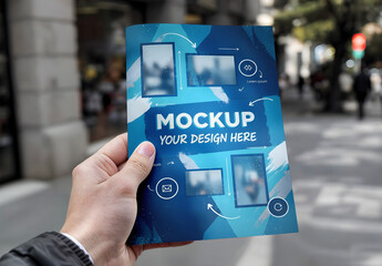 Hand Holding Flyer Brochure Mockup