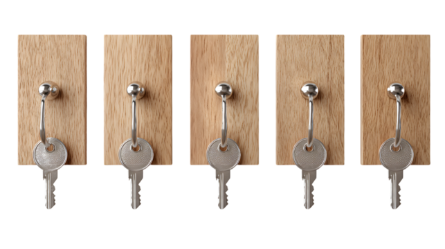 Stylish wooden key holders keep your home organized with modern design and easy access to your keys isolated on white background