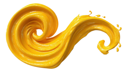 Abstract swirl of vibrant yellow liquid