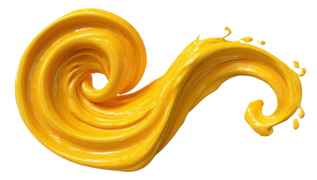 Abstract swirl of vibrant yellow liquid