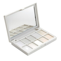 Elegant White Eyeshadow Palette Professional Makeup Kit with Mirror  Perfect for Bridal or Special Occasion Makeup on transparent background