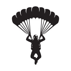 skydiver vector silhouette clip art logo design illustration
