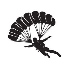 skydiver vector silhouette clip art logo design illustration