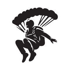 skydiver vector silhouette clip art logo design illustration