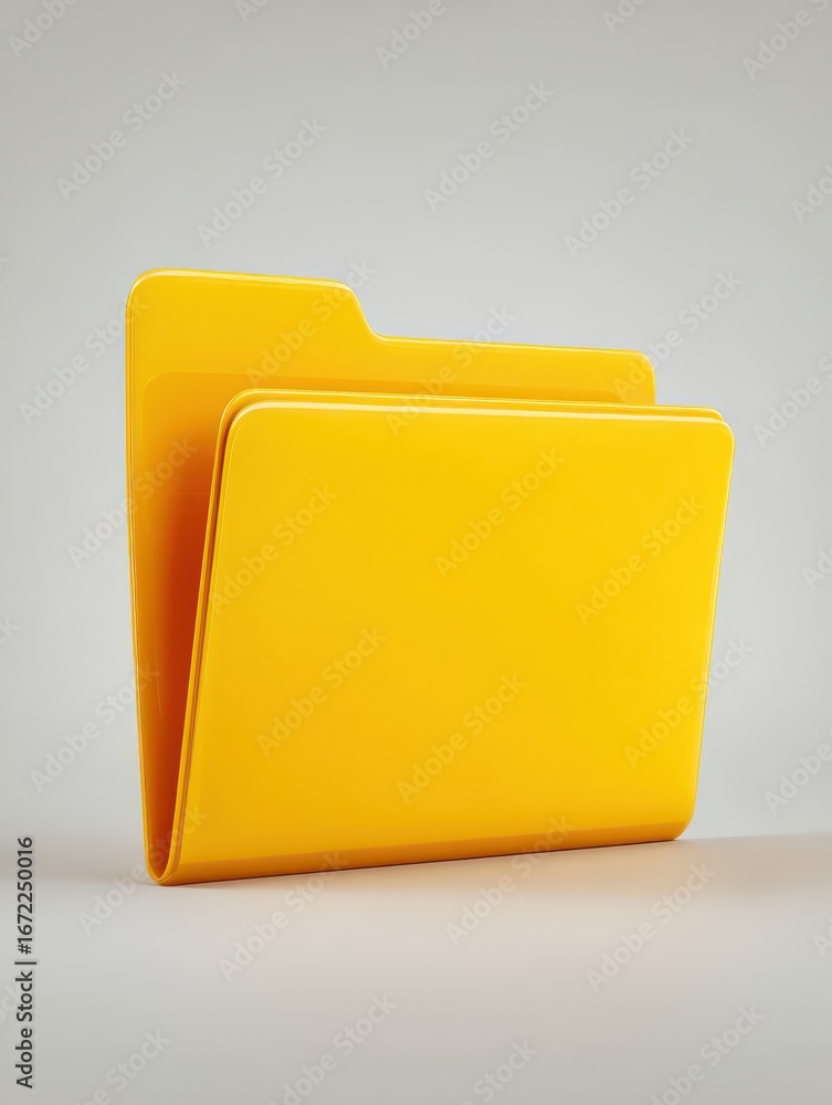 Aufkleber a simple and clean yellow folder icon representing digital storage and file management for various c