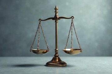 A perfectly balanced scale with weights on either side, symbolizing equilibrium and harmony Ideal for concepts of fairness, justice, and decision-making , precise instrument, compare