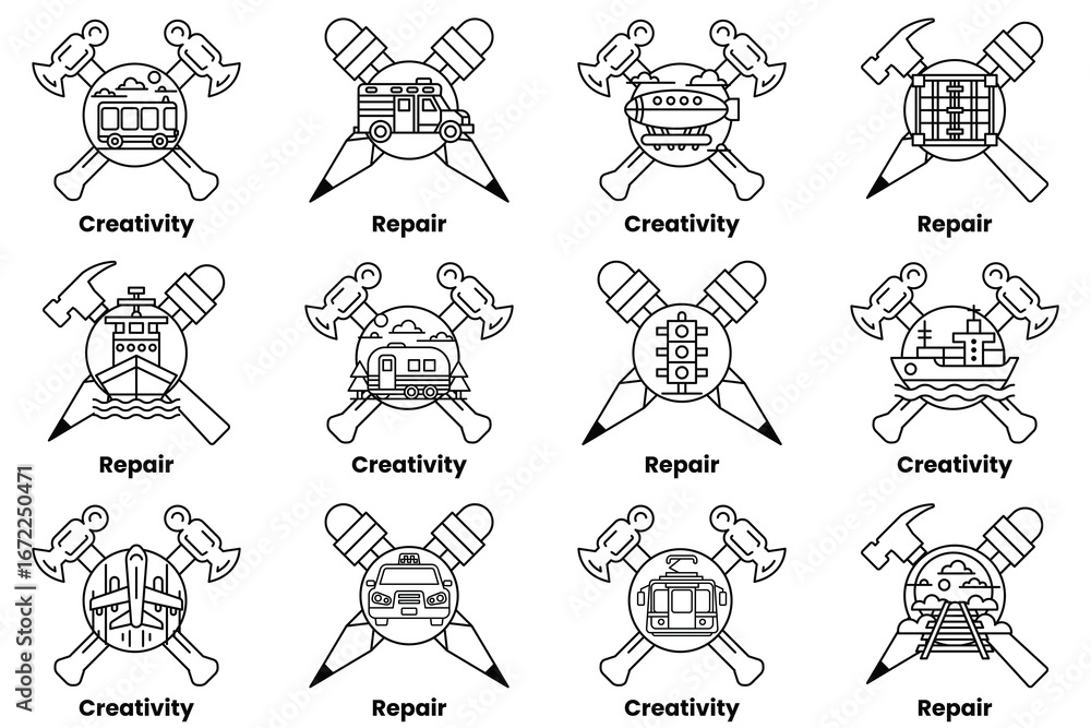 Poster the image is a set of 12 different symbols, each with a different meaning