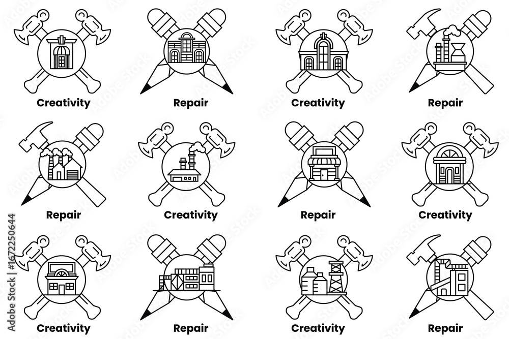 Poster the image is a set of 12 different symbols, each with a different meaning