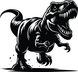 Angry T-rex Running vector illustration isolated on white background © Md Hasan