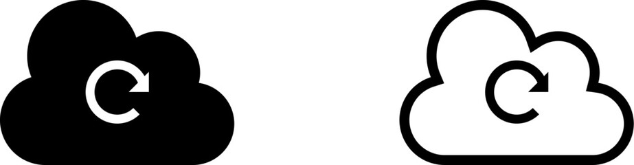 Cloud Sync Icon – Solid and Outline