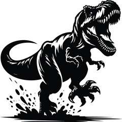 Angry T-rex Running vector illustration isolated on white background © Md Hasan