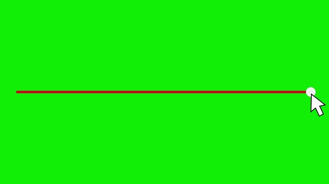 Mouse cursor slide over click volume up button on green screen chroma key Background.