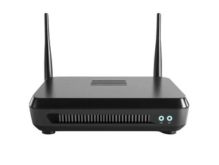 Black Wireless Router with Antennas