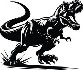 Angry T-rex Running vector illustration isolated on white background © Md Hasan
