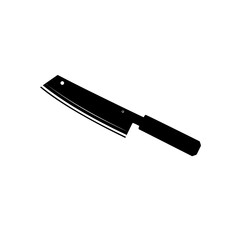 Kitchen knife silhouette illustration with pointed blade on a white background. EPS 10.