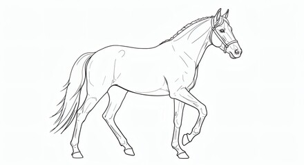 Obraz premium Elegant Horse Drawing Line Art Illustration