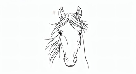 Elegant Horse Drawing A Simple Line Art Illustration
