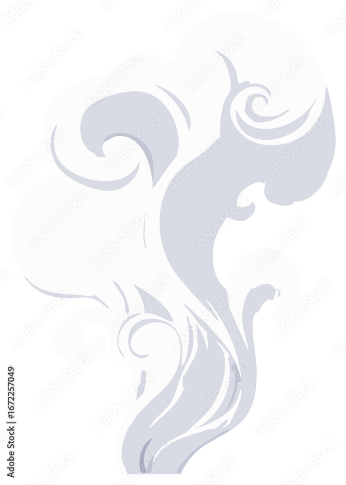 Aufkleber abstract swirling design with light grey pattern on a white background with curves.