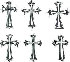 illustration cross icon, black symbol logo