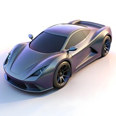 Fototapeta premium Sleek futuristic sports car captured in dynamic aerial view with stunning metallic finish