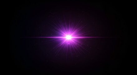 Purple Light Burst with Streaks on Black Background for Overlay or Design Element
