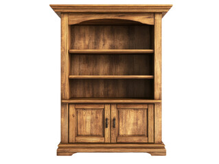 Wooden Bookshelf with Cabinet