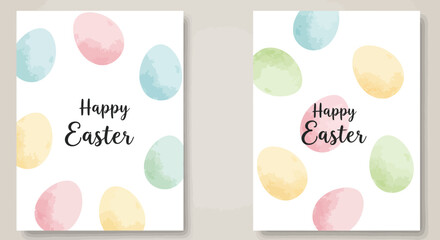 Happy Easter Watercolor Egg Cards: Festive Springtime Greeting for Celebrations