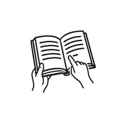 Flat vector open book graphic design