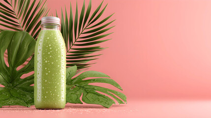 Green bottle mockup